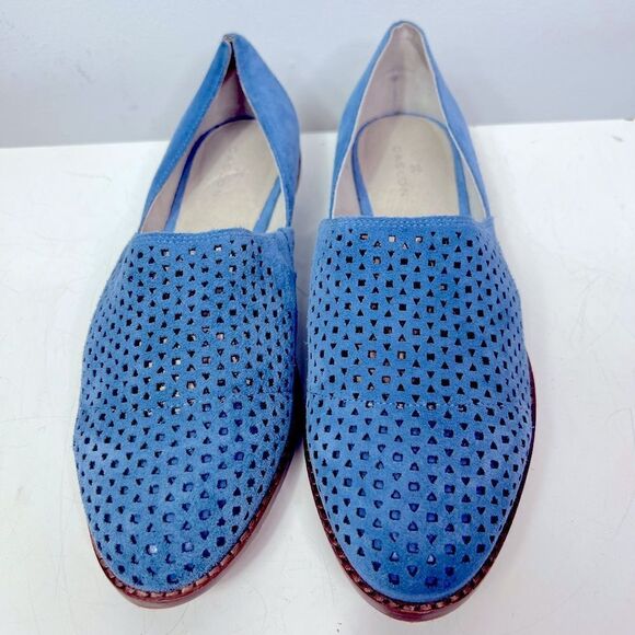 CASLON Adrian Perforated Blue Suede Flat Loafer 8.5 (XX) - Picture 1 of 10